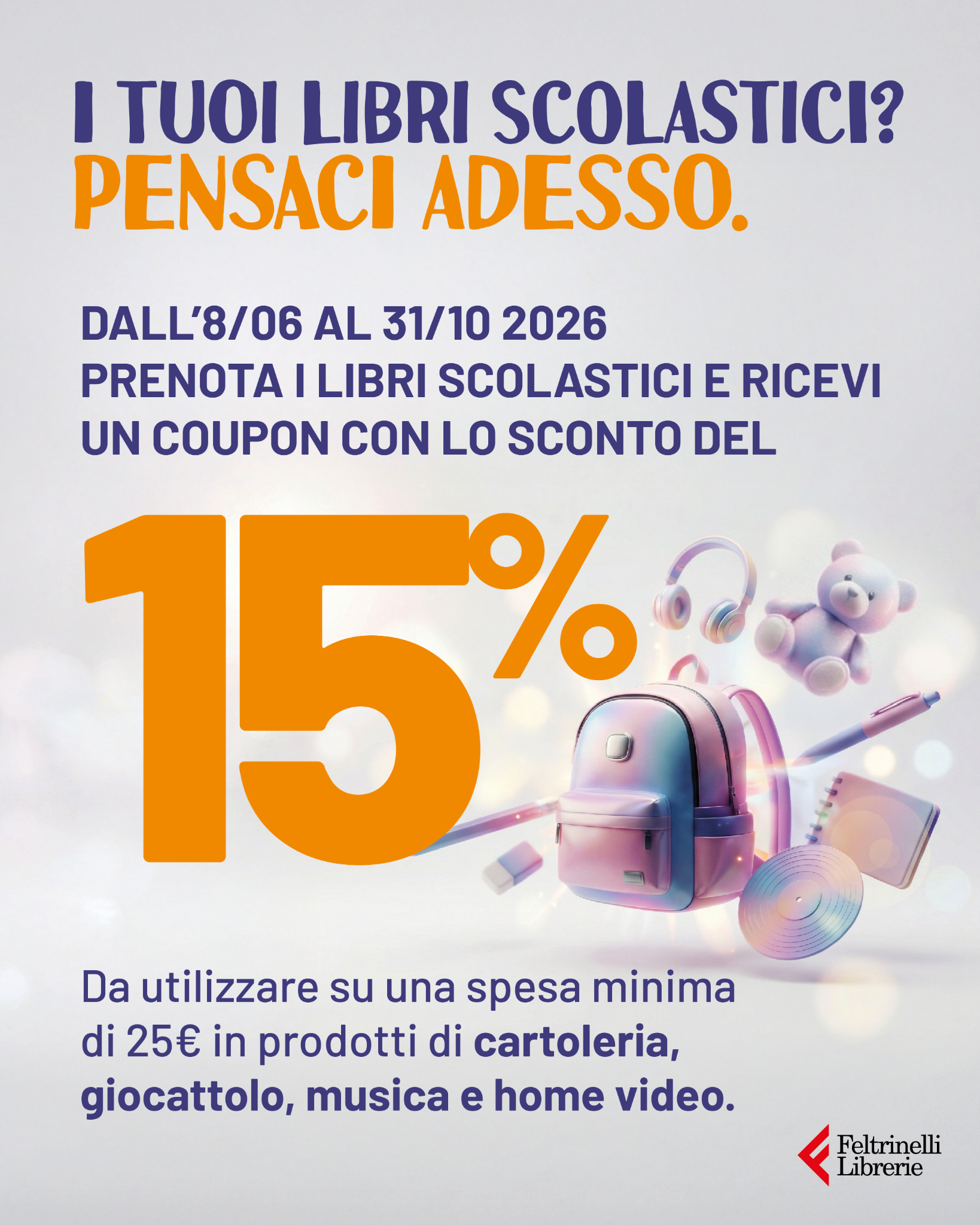 Feltrinelli Librerie Facebook ad: Fino al 31 ottobre prenota i libri scolastici…