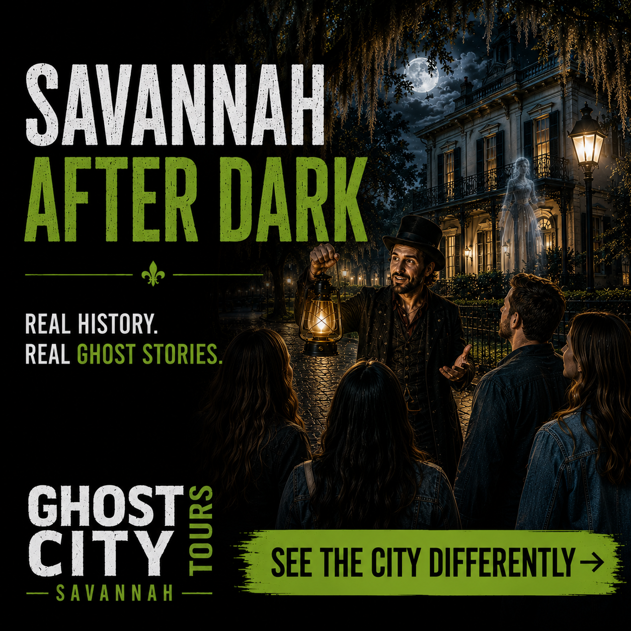 Ghost City Tours Facebook ad: Savannah After Dark