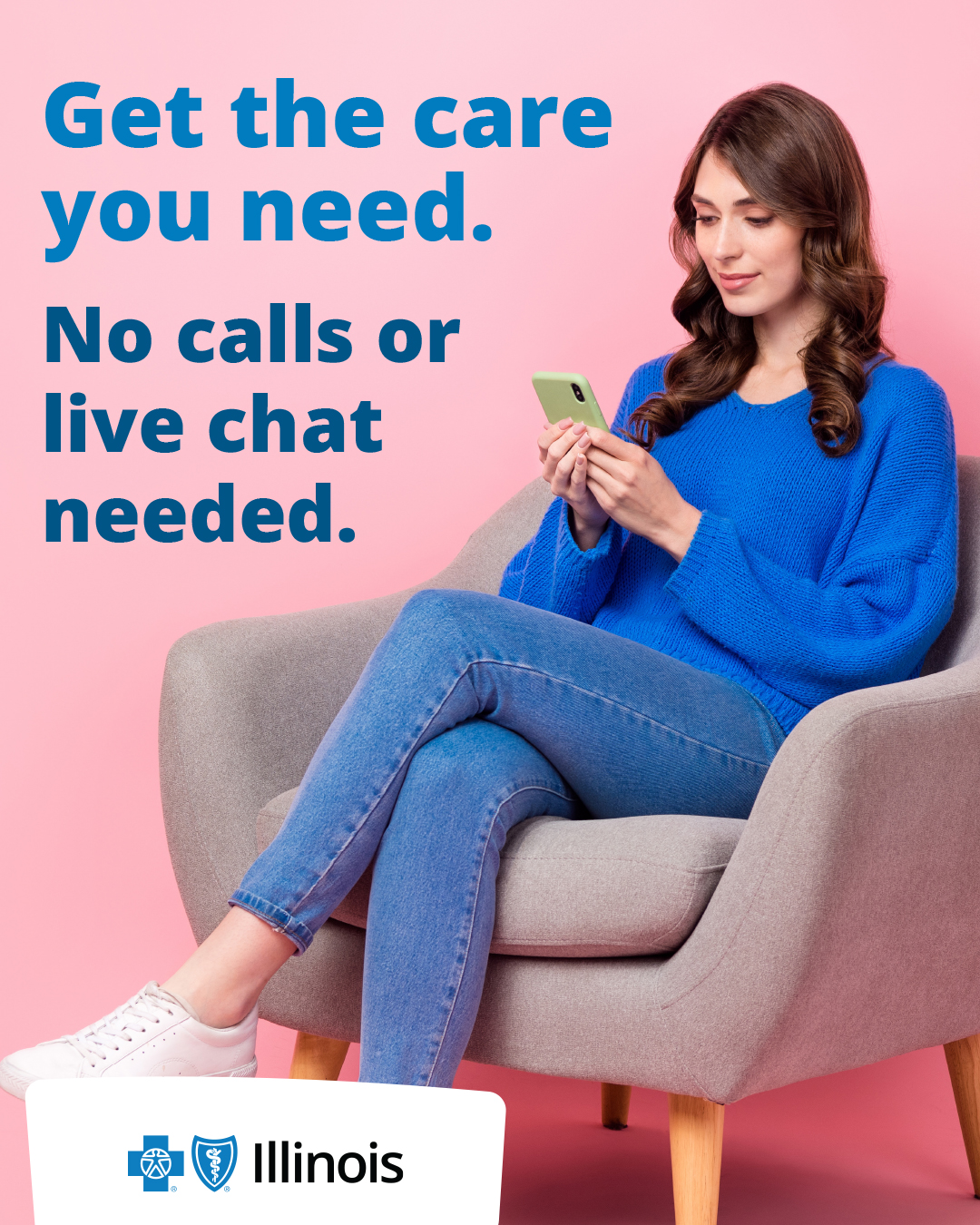 Blue Cross and Blue Shield of Illinois Facebook ad: Faster, more convenient care.