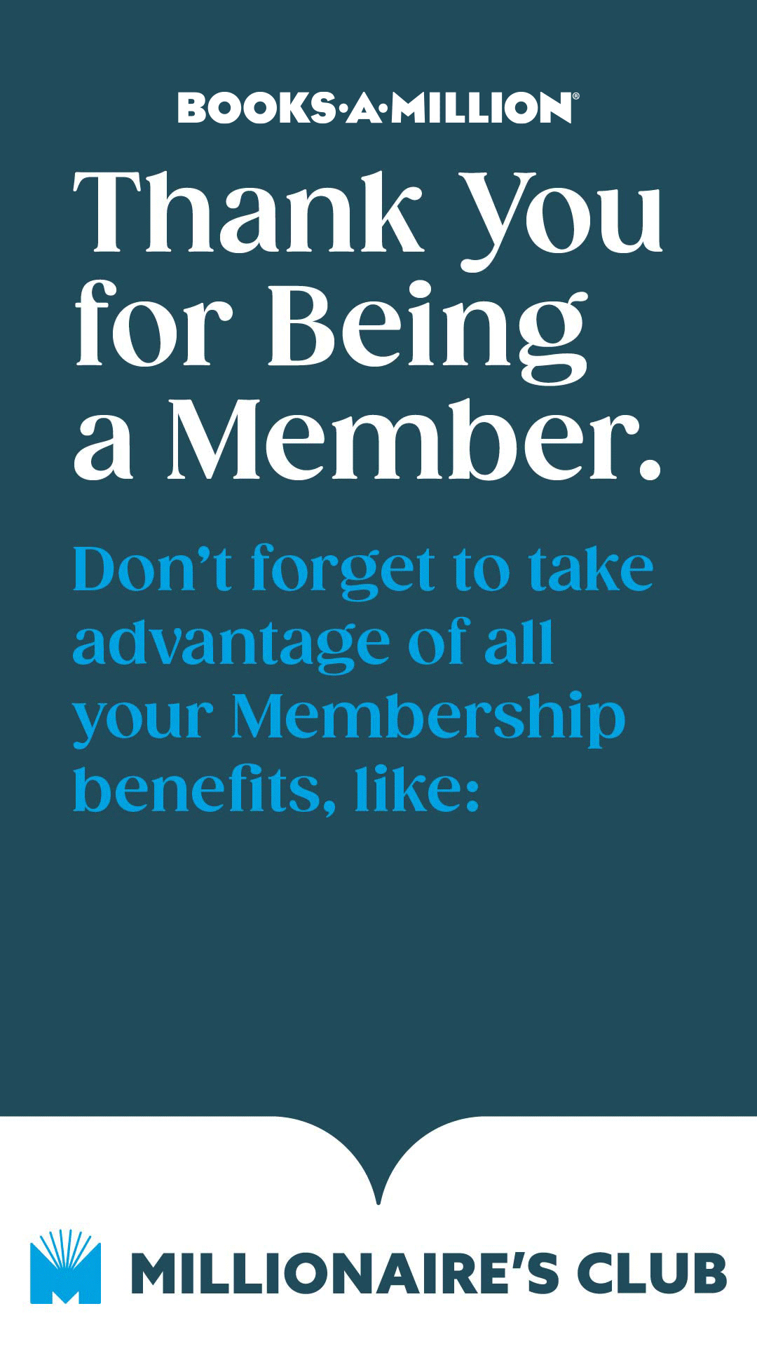 Books-A-Million Facebook ad: Member Exclusive Benefits