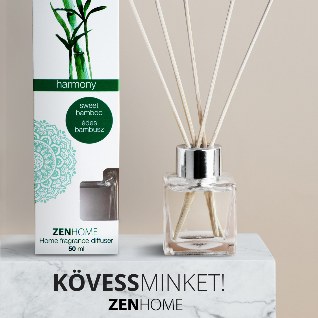 ZenHome Facebook ad: Találd meg nálunk az otthonod egyedi illatát.