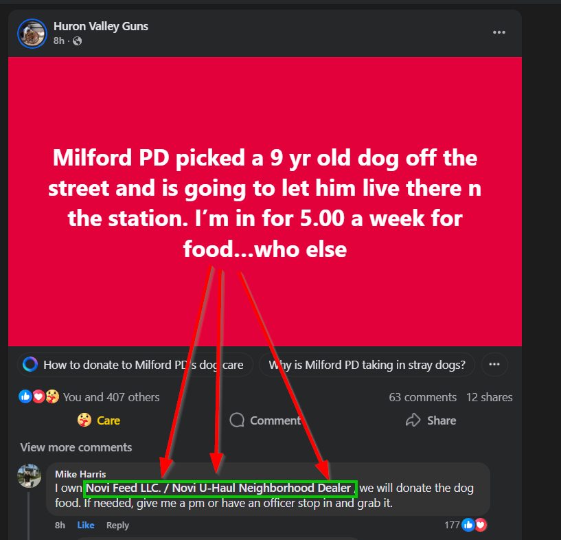 Joe Louis-Ferdinand Facebook ad: Be sure to give Novi Feed LLC.