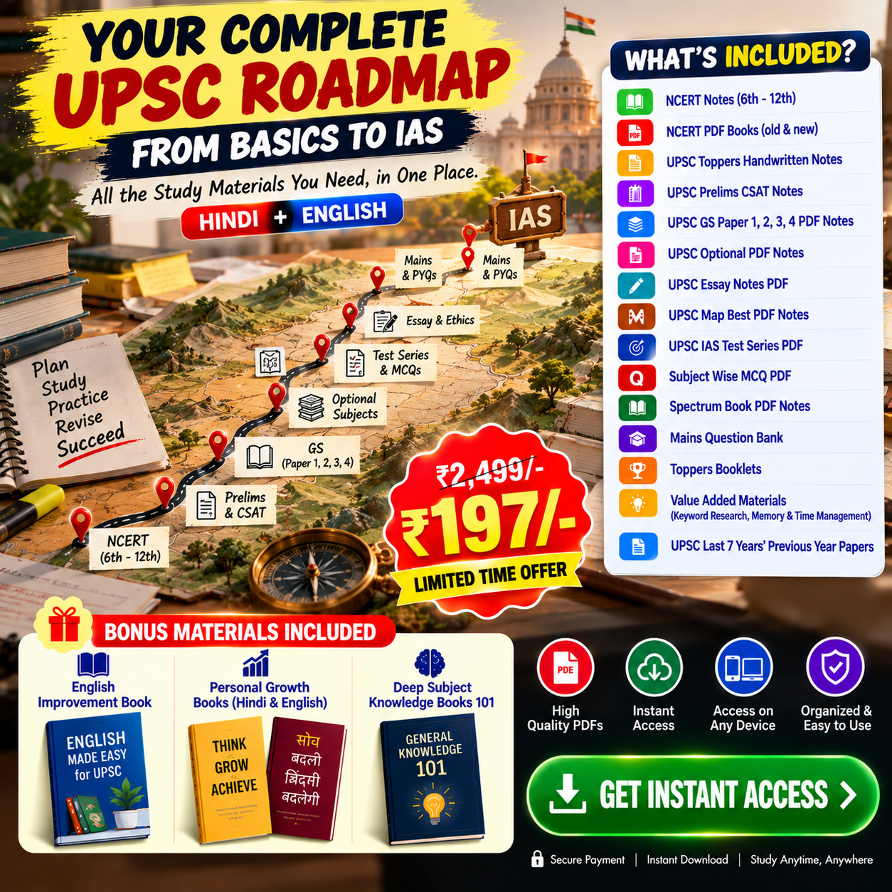 MeritSutra Facebook ad: Your Complete UPSC Roadmap, Just ₹197!