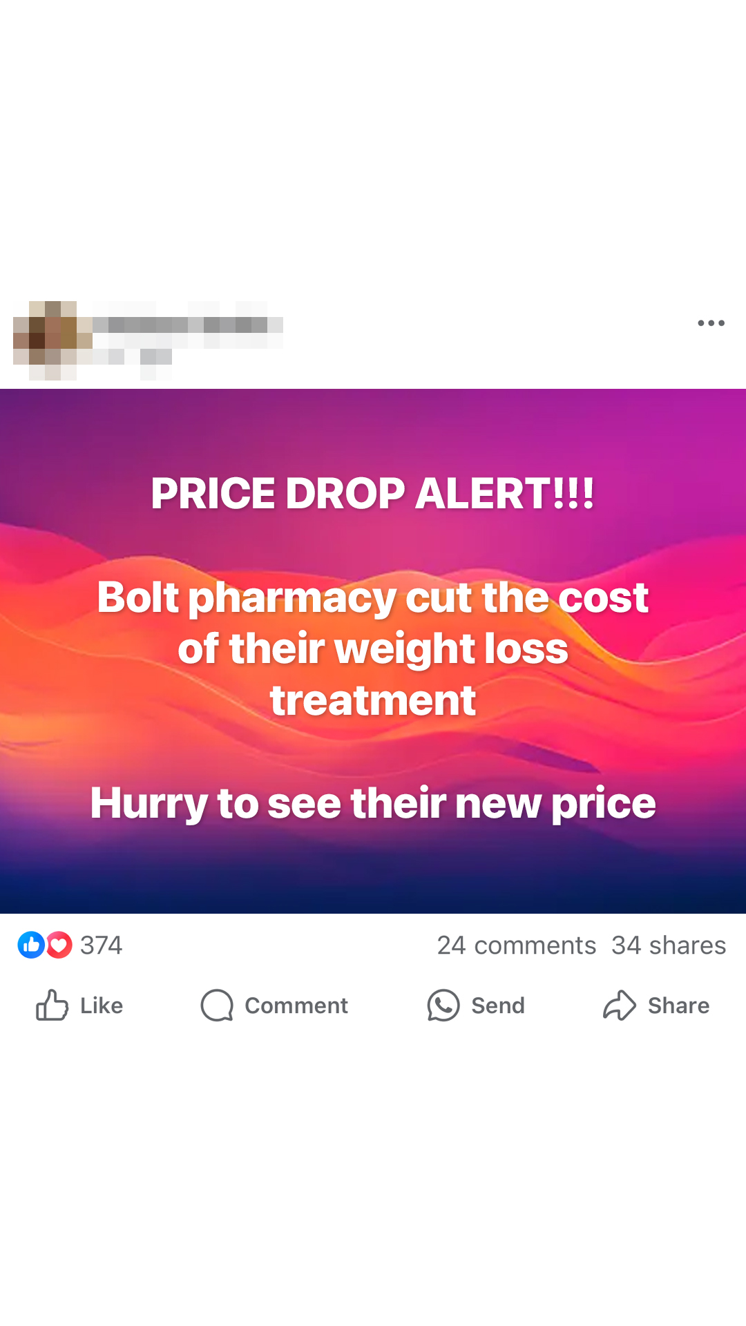 Bolt Pharmacy Facebook ad