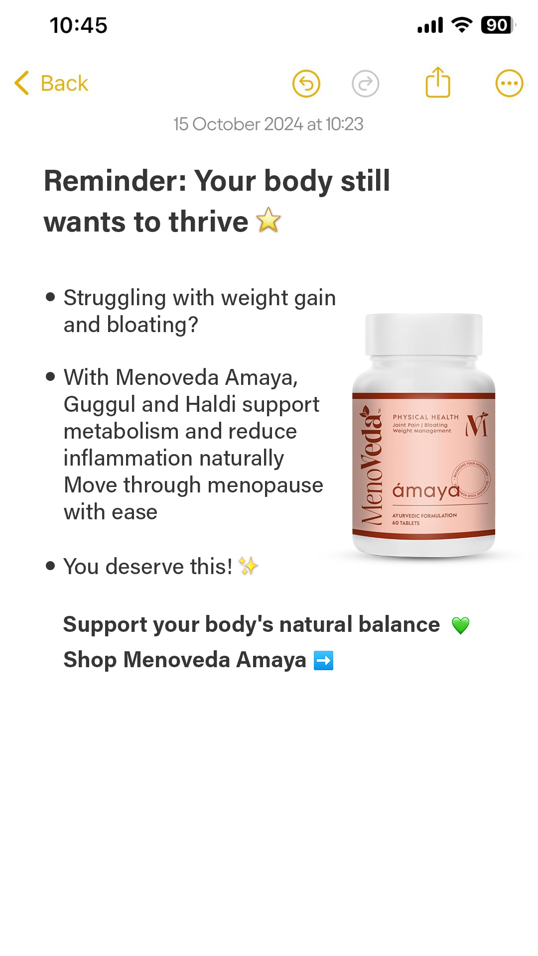 Menoveda Facebook ad