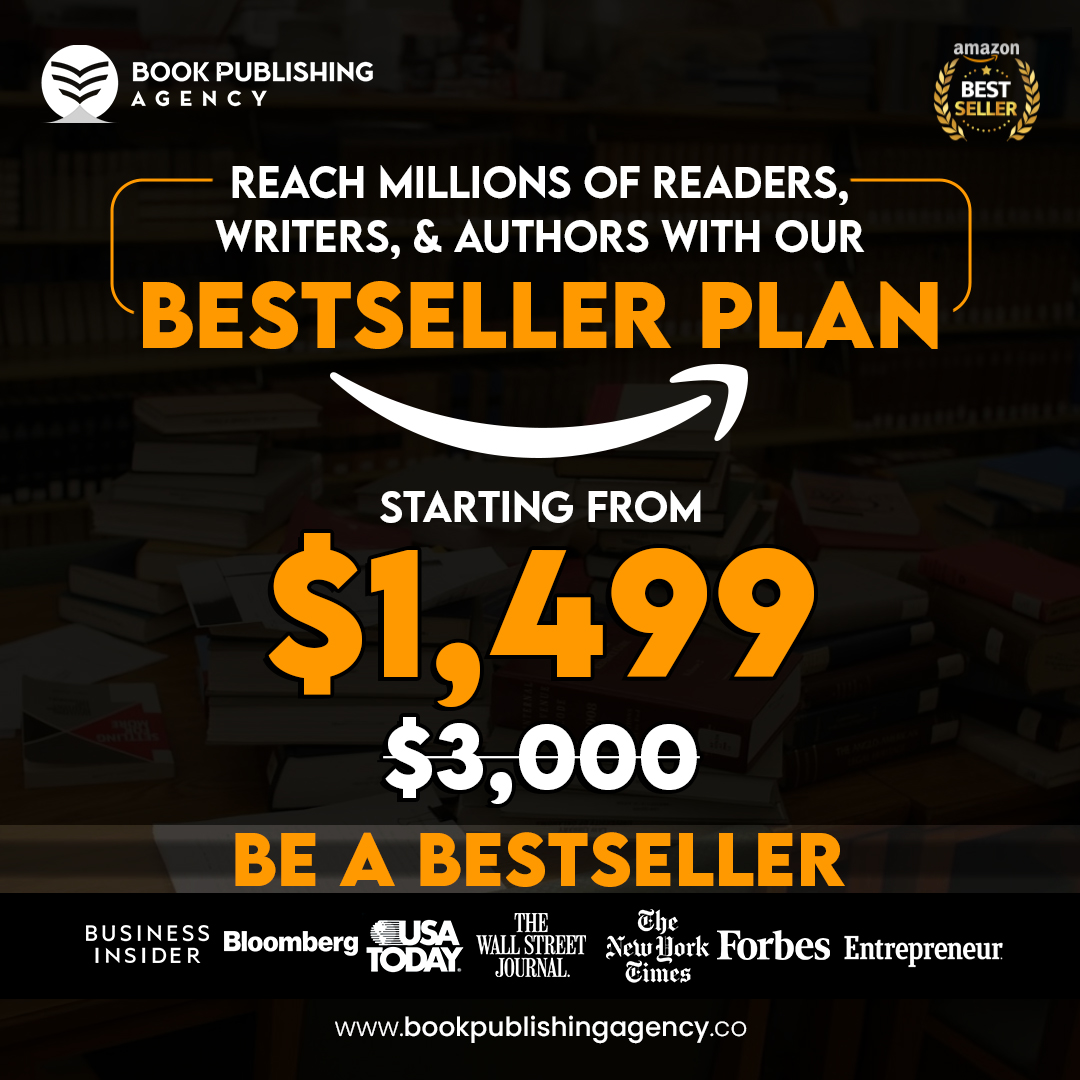 Book Publishing Agency Facebook ad: Imagine your book being featured on Amazon’s Bestseller…