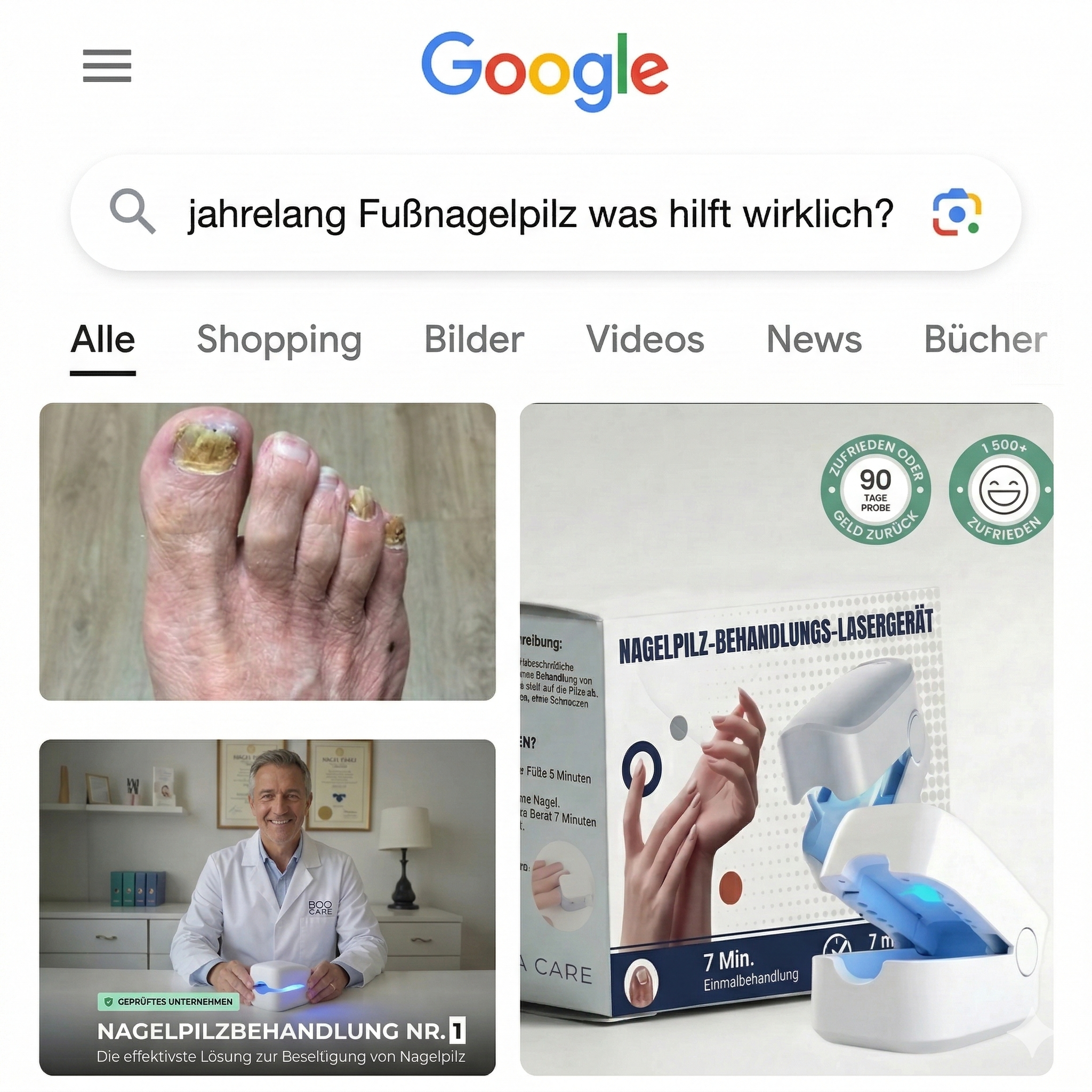 Noyra Facebook ad: Endlich frei von Nagelpilz.