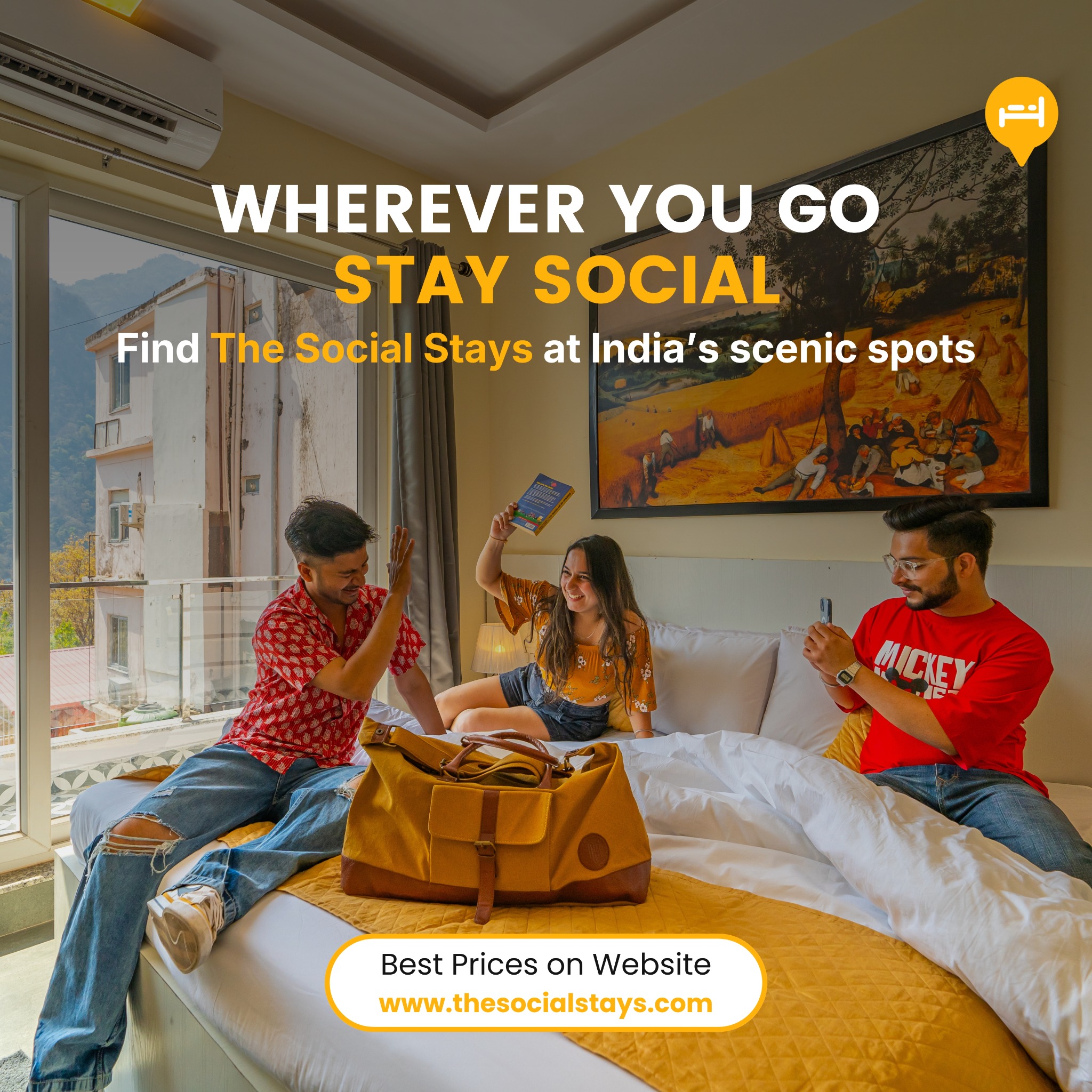 TheSocialStays Facebook ad: Wherever you go, Stay social!