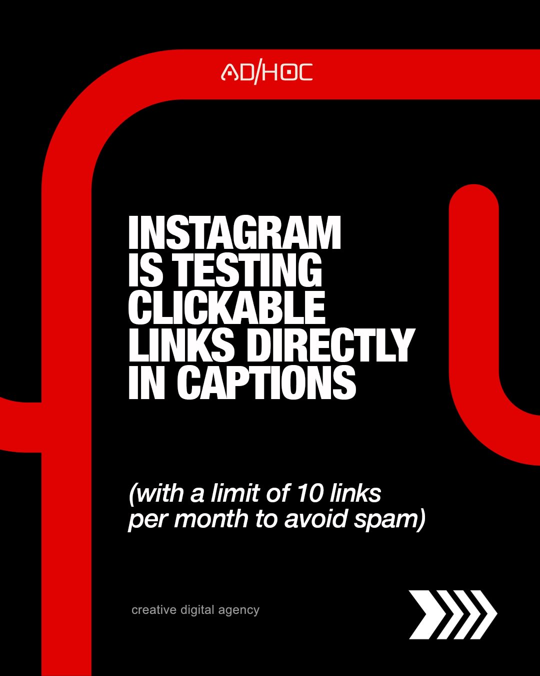 Adhoc Agency Facebook ad: This is not about links.