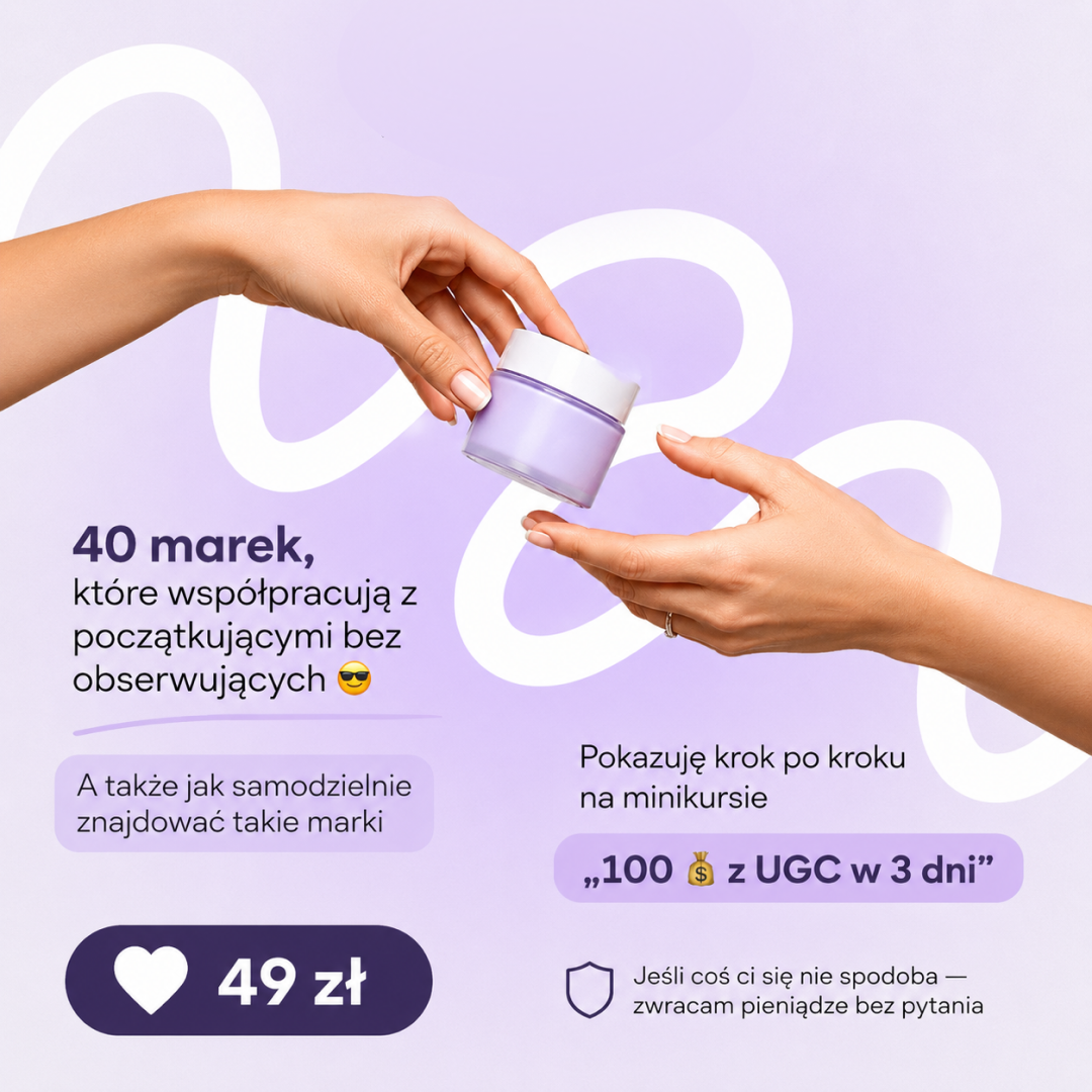 Weronika Uszko Facebook ad: 3-dniowy mini-kurs online o UGC