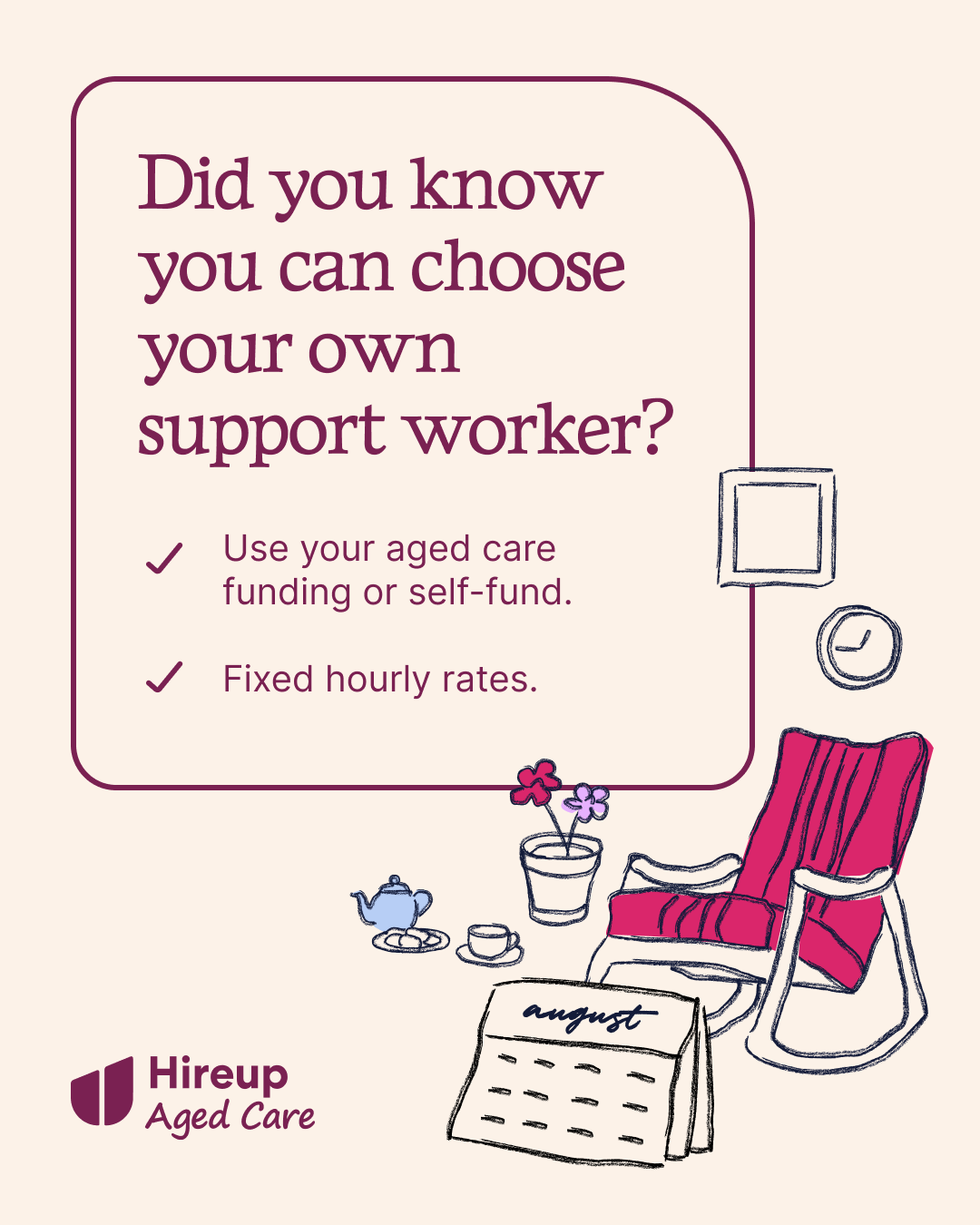 Hireup Facebook ad: Find support now