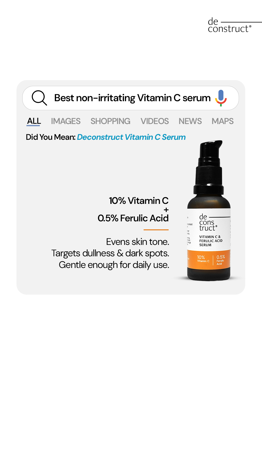 Deconstruct Skincare Facebook ad