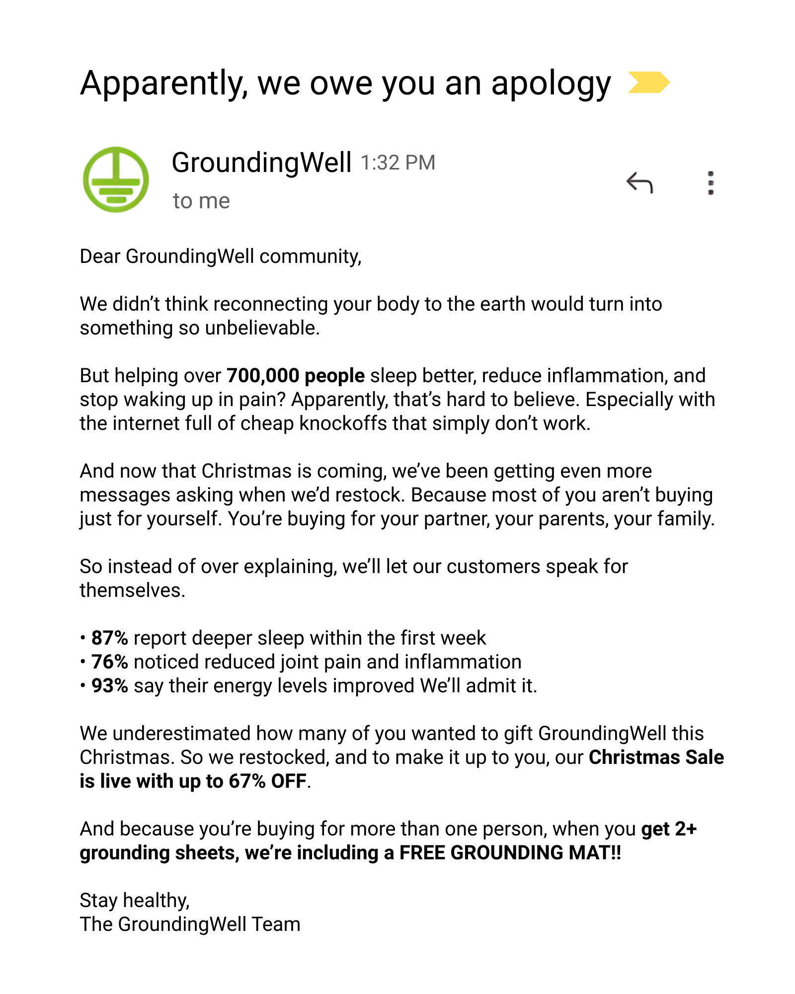 GroundingWell Facebook ad