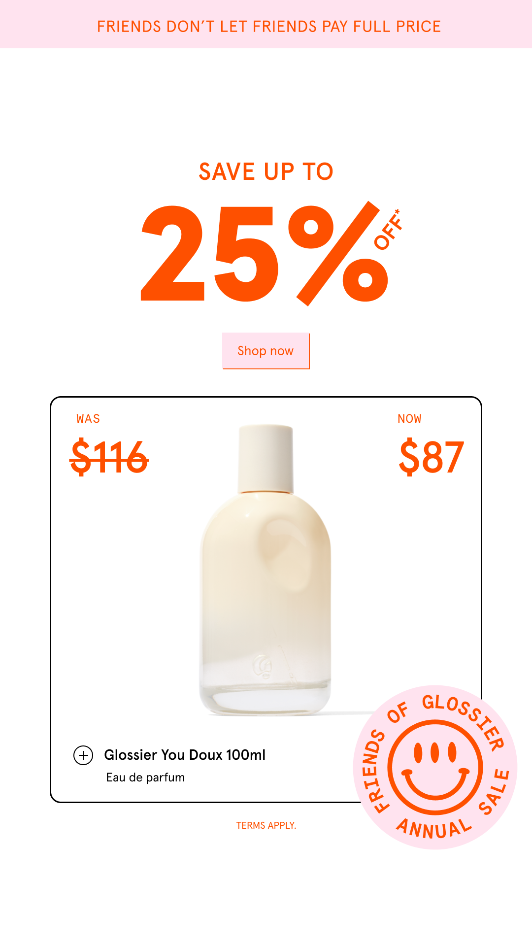 Glossier Facebook ad