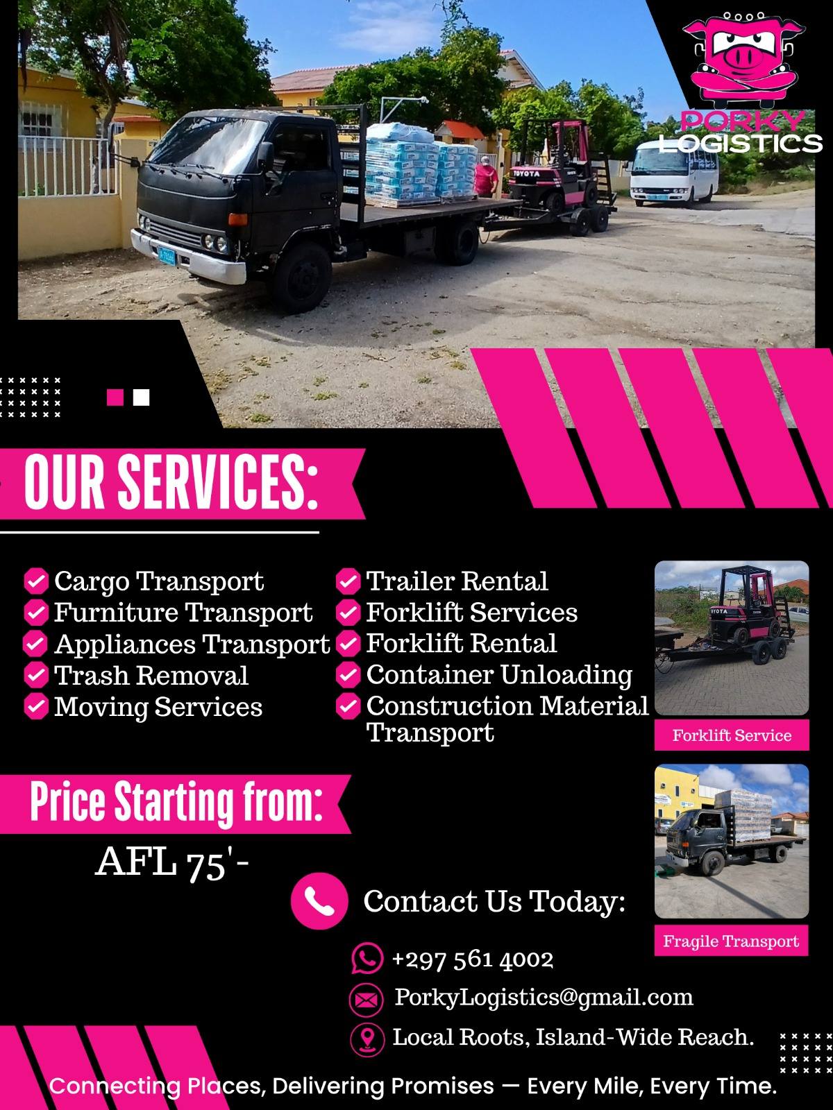 Porky Logistics Facebook ad: Porky logistics: Carga Pisa Retrasonan Lihe.