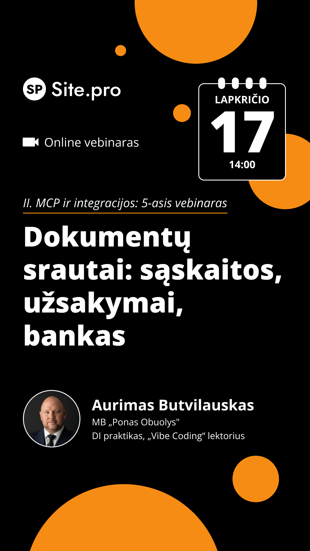 Site.pro - Apskaitos programa ir ERP Facebook ad: Online seminaras Dokumentų srautai: sąskaitos, užsakymai…