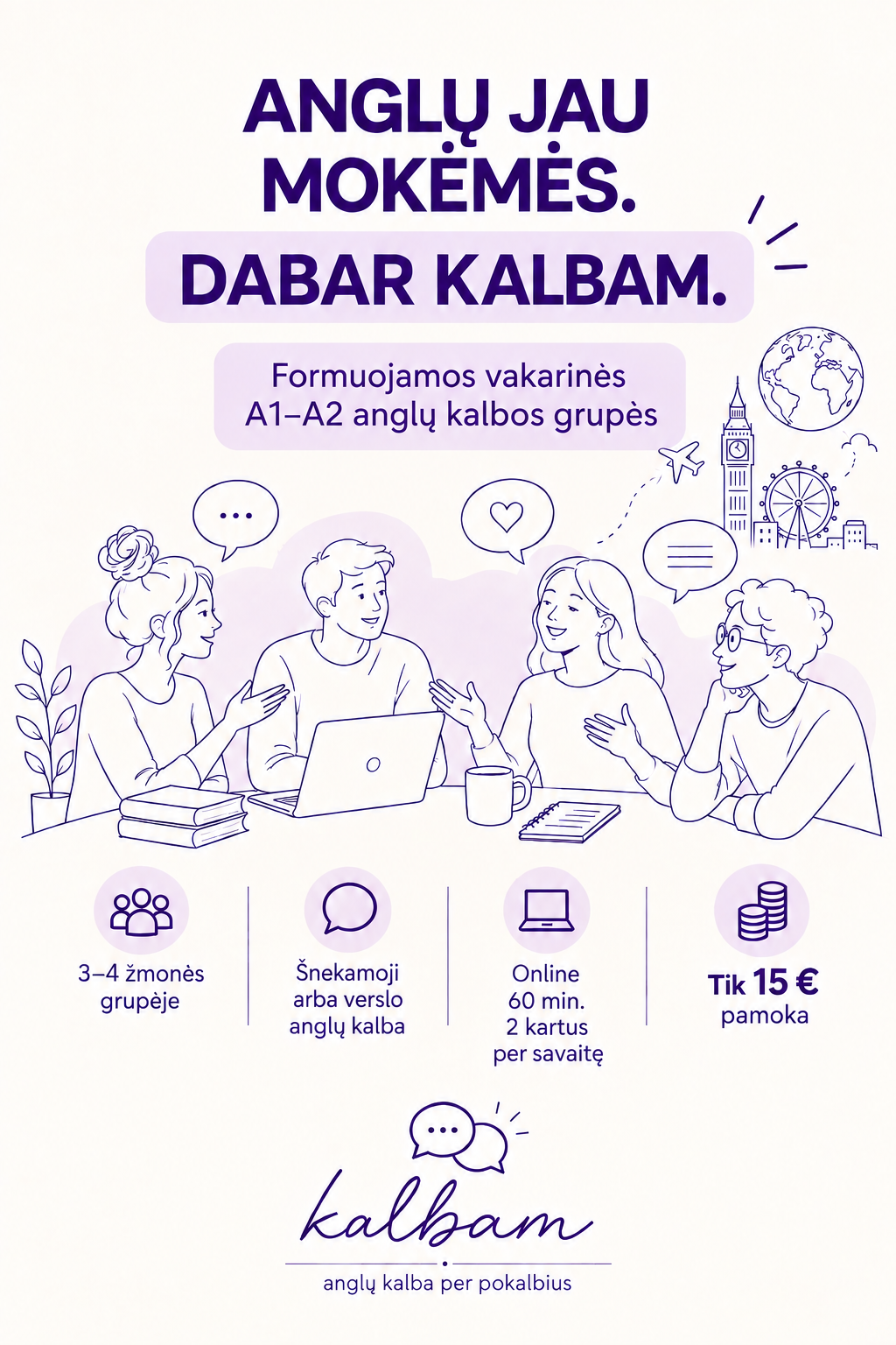 Kalbam Facebook ad: Anglų Kalbos Pamokos Online
