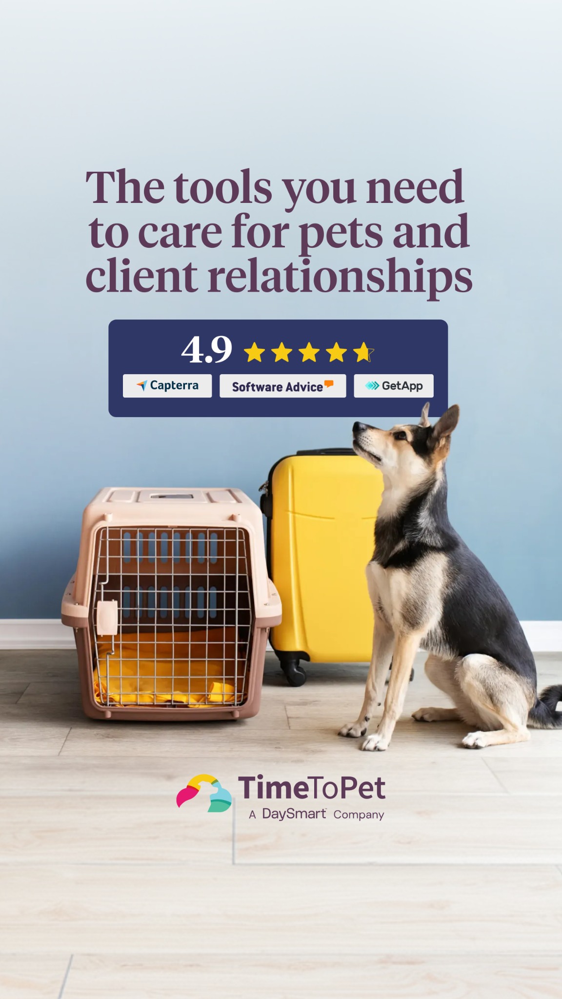 Time To Pet Facebook ad: Easily Manage Dog Boarding