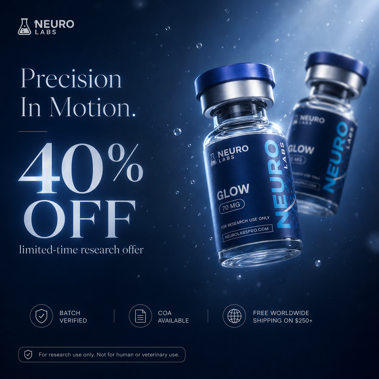 Neuro Facebook ad: 40% Off Select Research Products