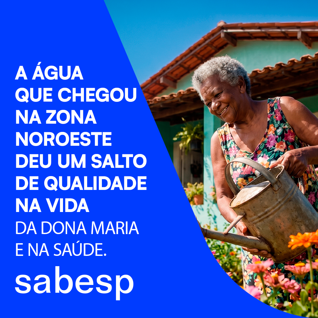 Sabesp Facebook ad: Água tratada e esgoto coletado melhoram a qualidade…