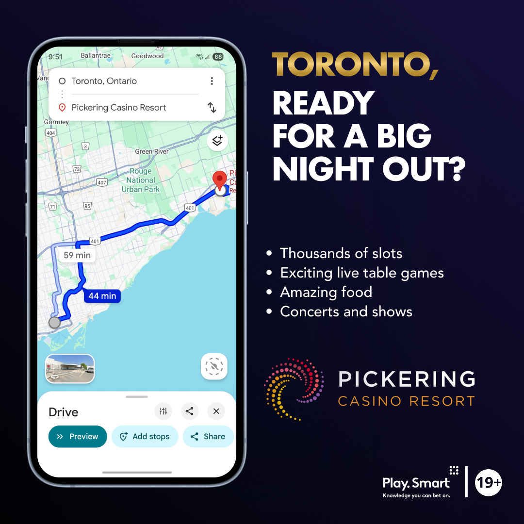 Pickering Casino Resort Facebook ad: Canada’s premier casino experience