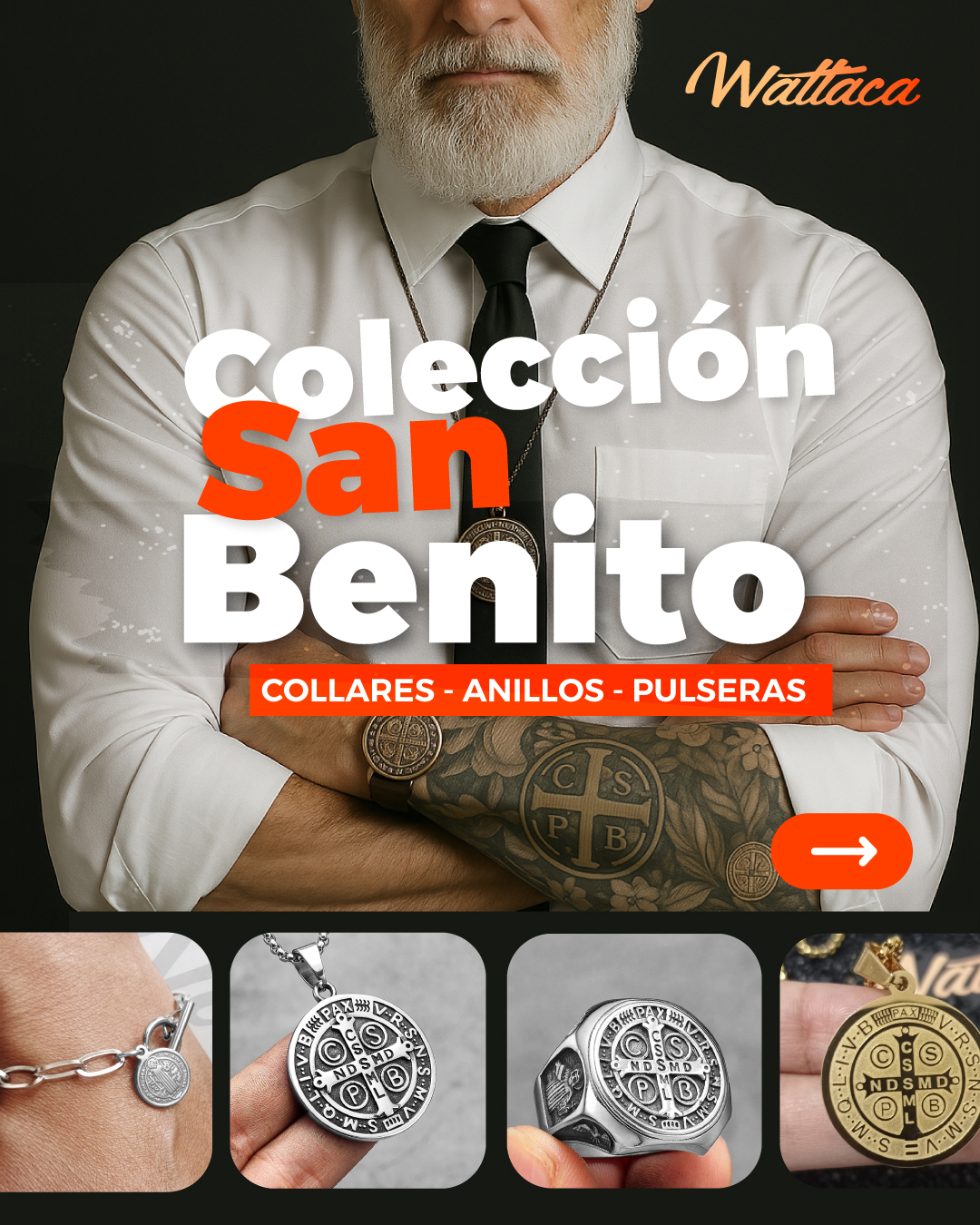 Wattaca Facebook ad: La medalla de San Benito es uno de…