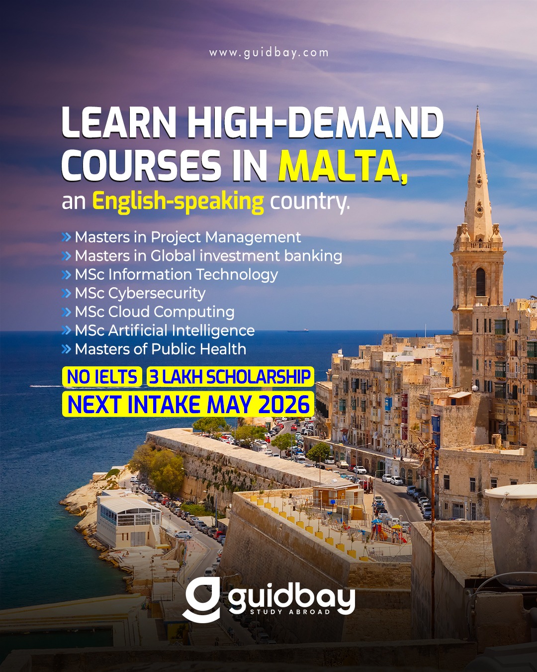 Guidbay Study Abroad Facebook ad: Apply Now