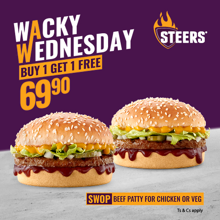 Steers SA Facebook ad: #WackyWednesday