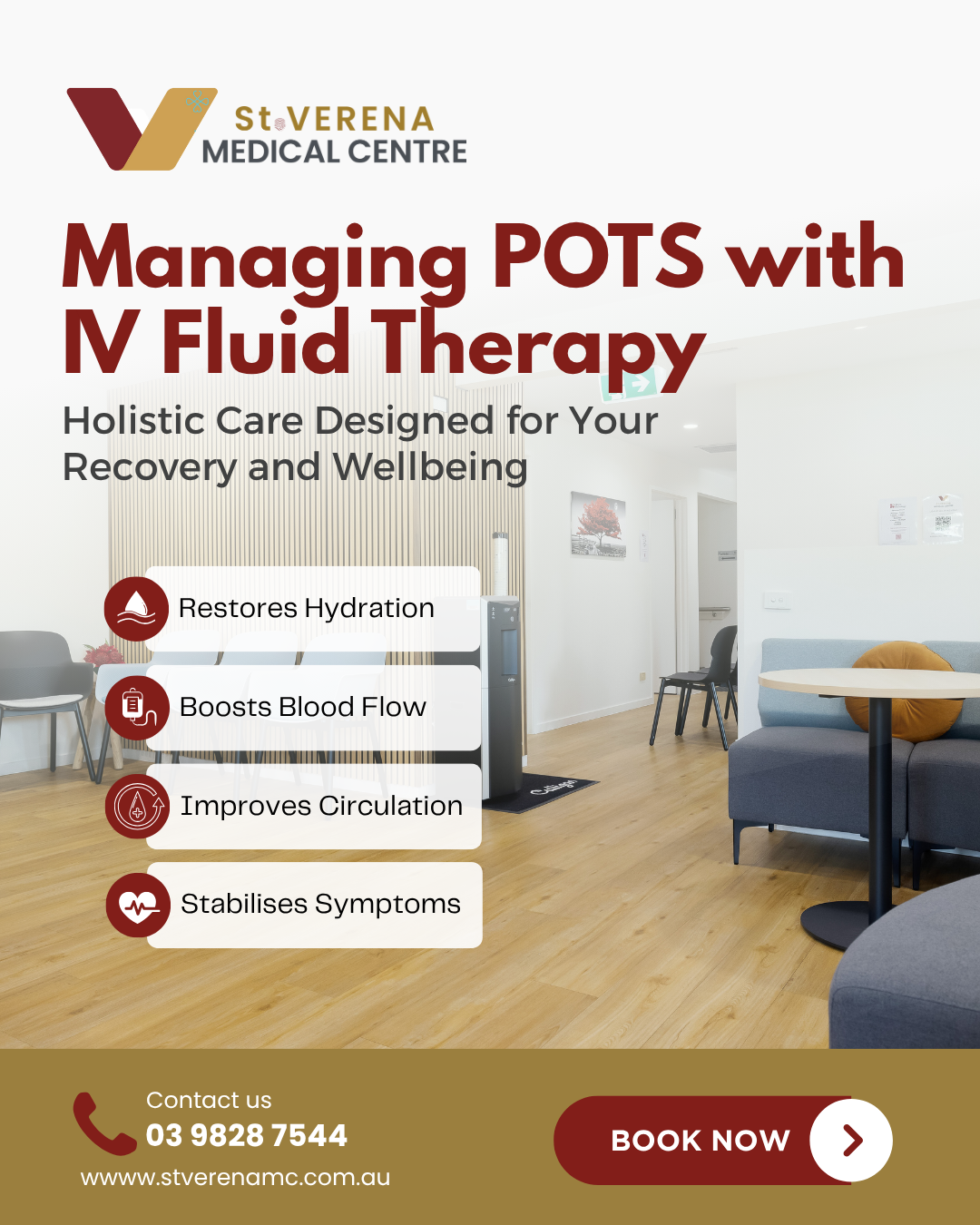 St Verena Medical Centre Facebook ad: IV Fluid Therapy for POTS Patients