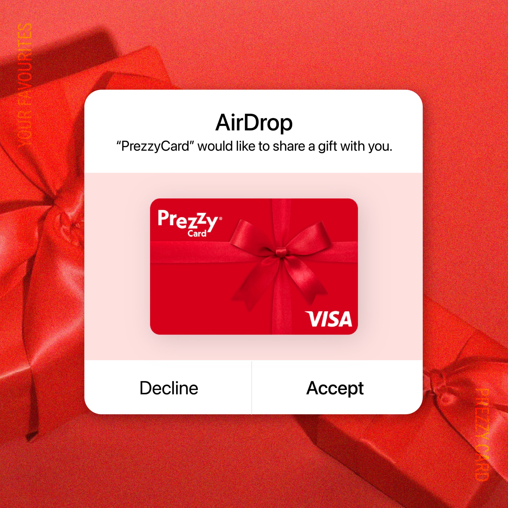 Prezzy Card Facebook ad: Because declining would be wild.