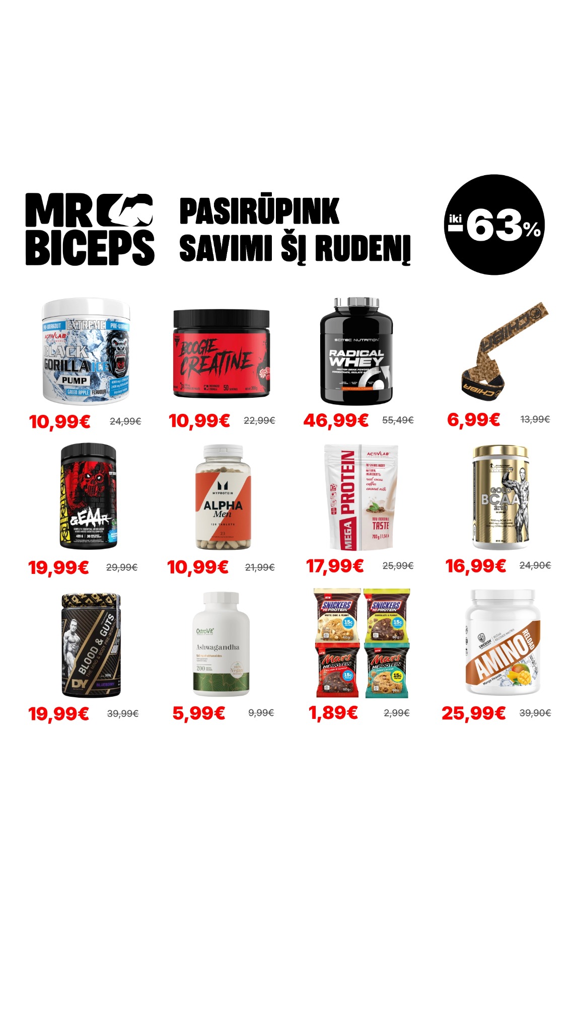 MrBiceps - Maisto Papildai Facebook ad: Papildyk atsargas pigiau