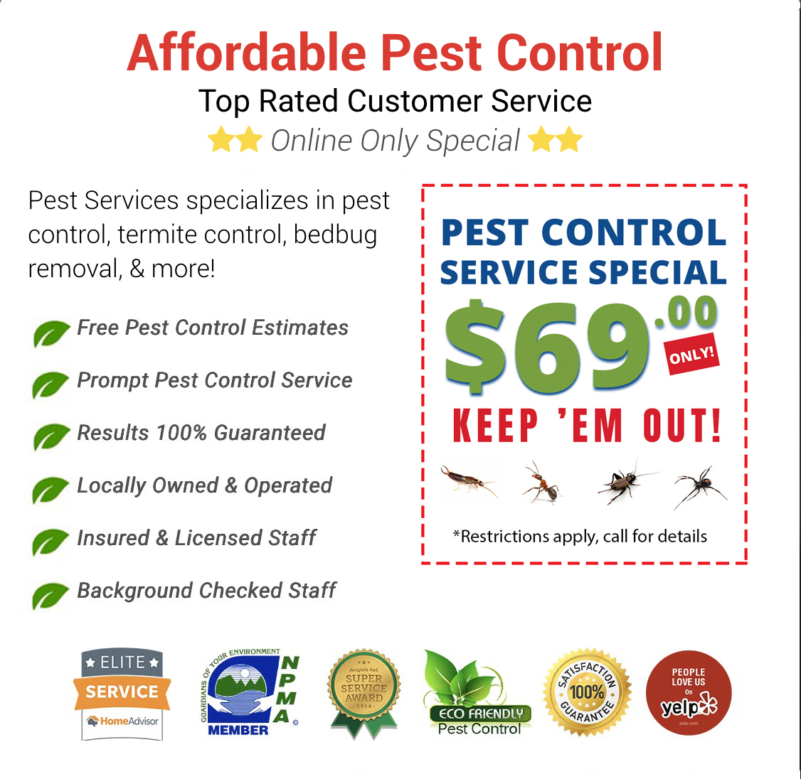 Pest Services Facebook ad from Jan 20, 2026