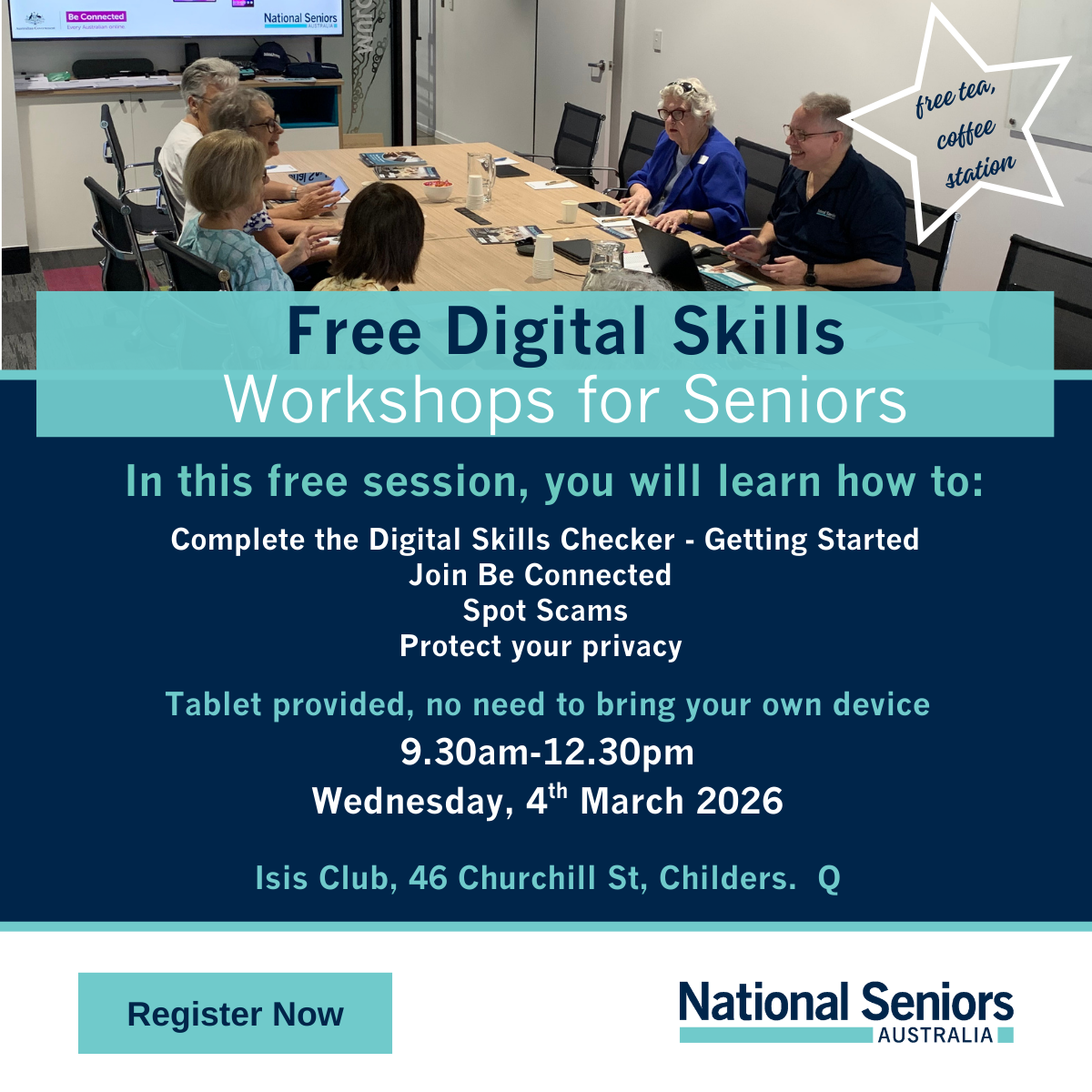 National Seniors Australia Facebook ad: Build your confidence online with our FREE Digital…