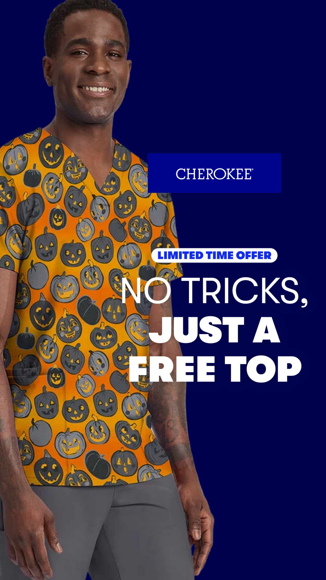 Cherokee Uniforms Facebook ad: Unlock Your Halloween Gift
