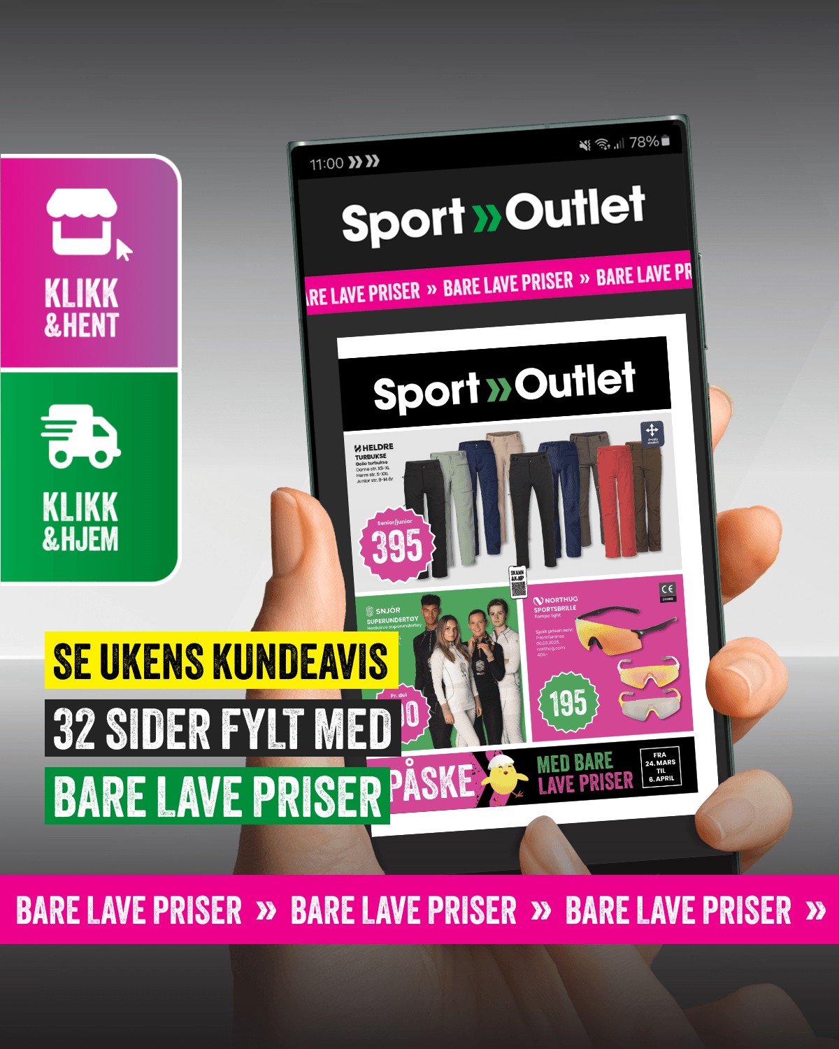 Sport Outlet Facebook ad: Påskeklar til lave priser!