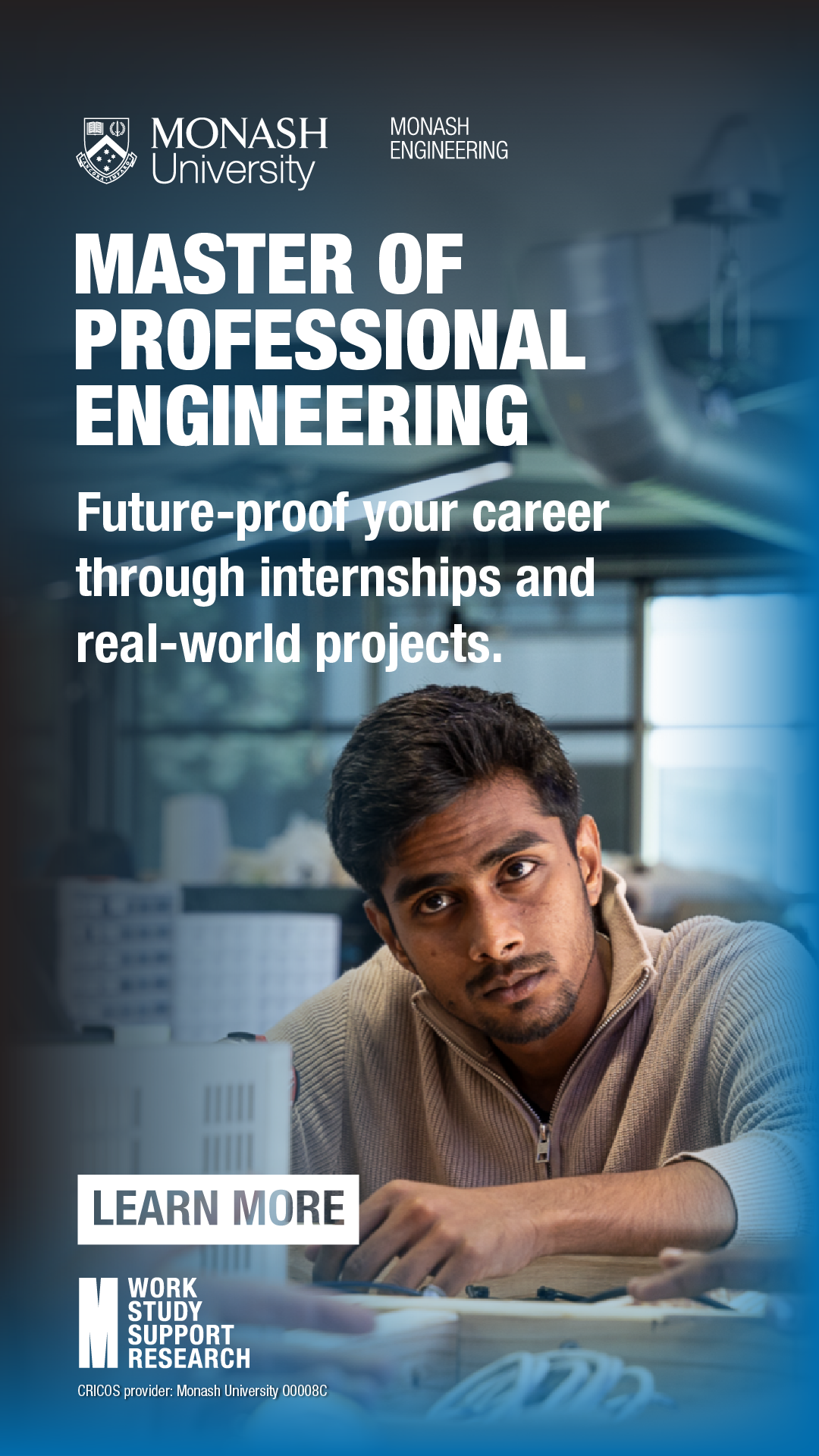 Monash University Facebook ad from Aug 13, 2026