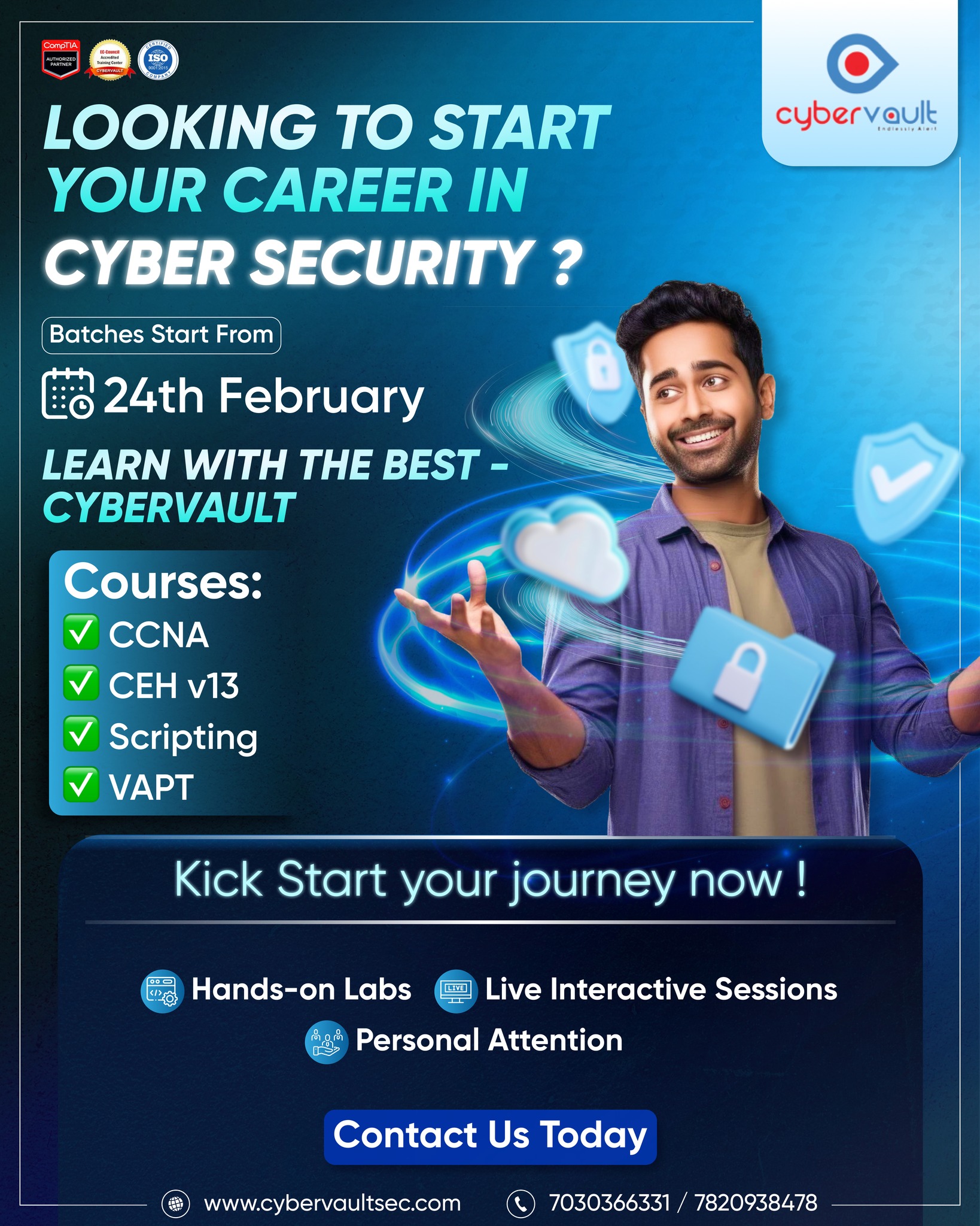 Cybervault Securities Solutions Pvt Ltd. Facebook ad: Ready to kickstart your career in Cyber Security?