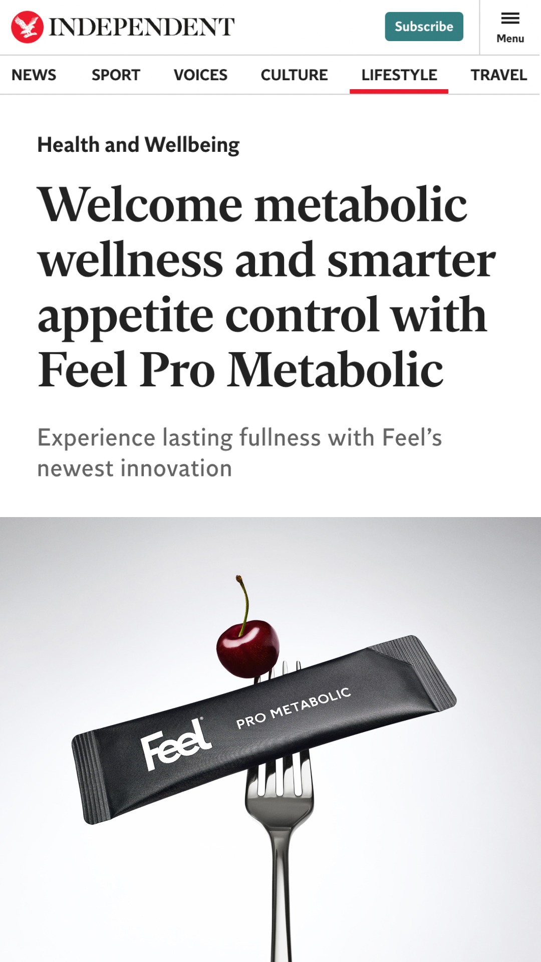 Feel Facebook ad