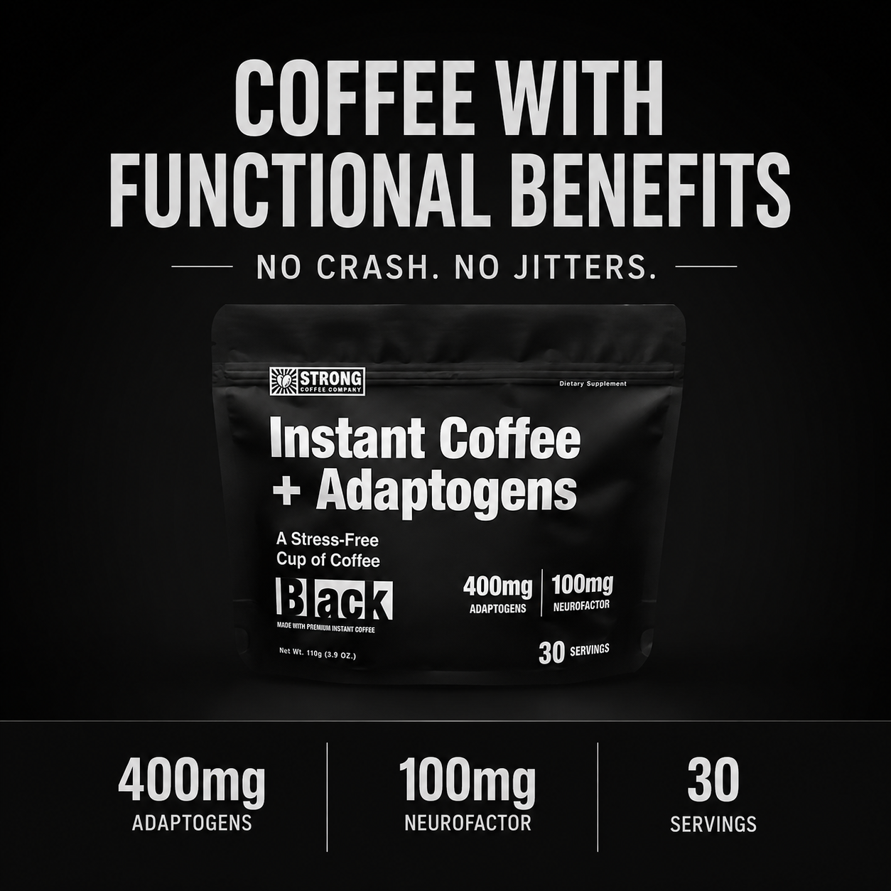 Strong Coffee Company Facebook ad: Coffee that's ACTUALLY good for you.