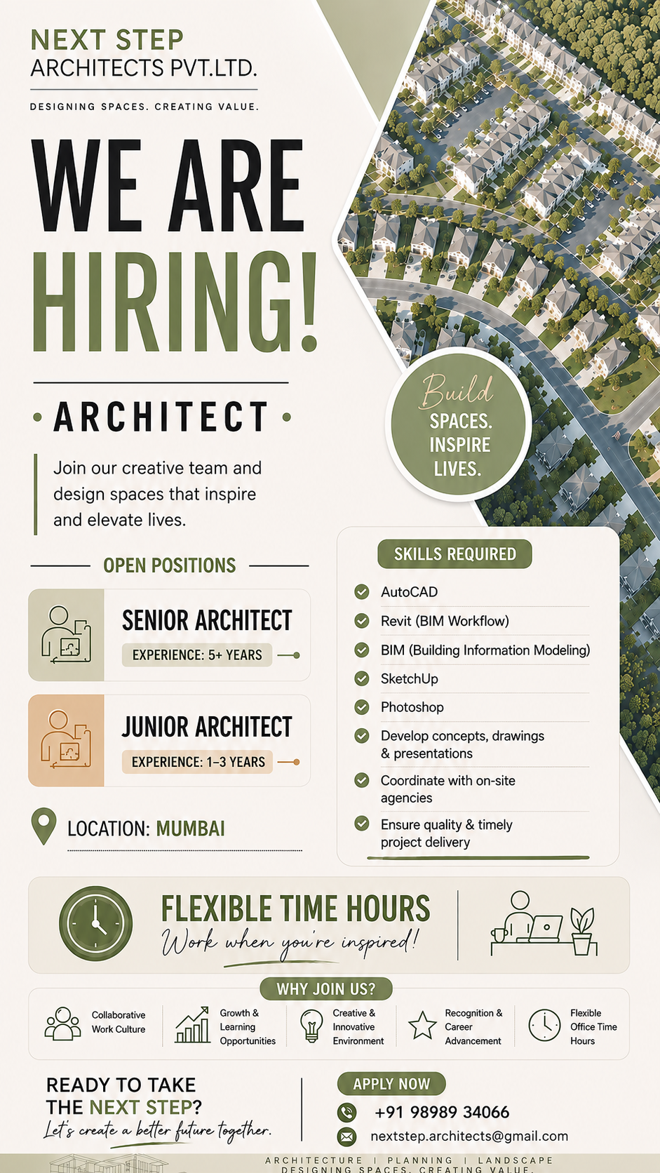 Next Step Architects Pvt. Ltd. Facebook ad: Architects, We're Hiring