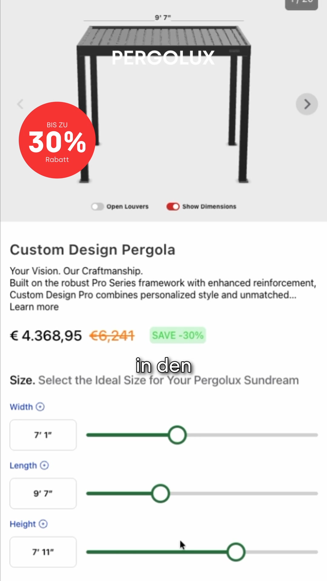 Pergolux Facebook ad from Aug 6, 2026