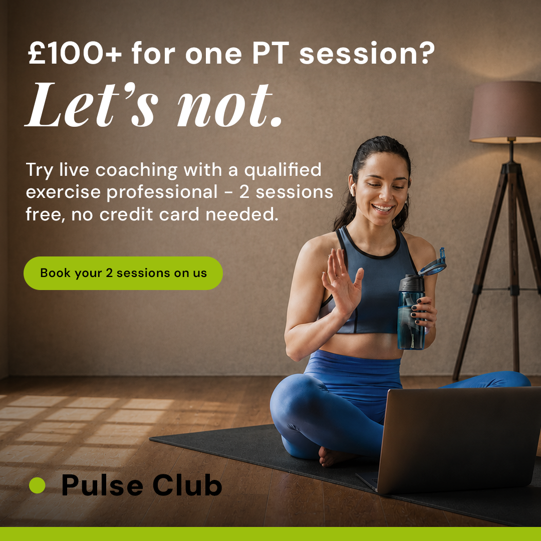 Pulse Coaching Facebook ad: 2 Free Sessions, No Card Needed