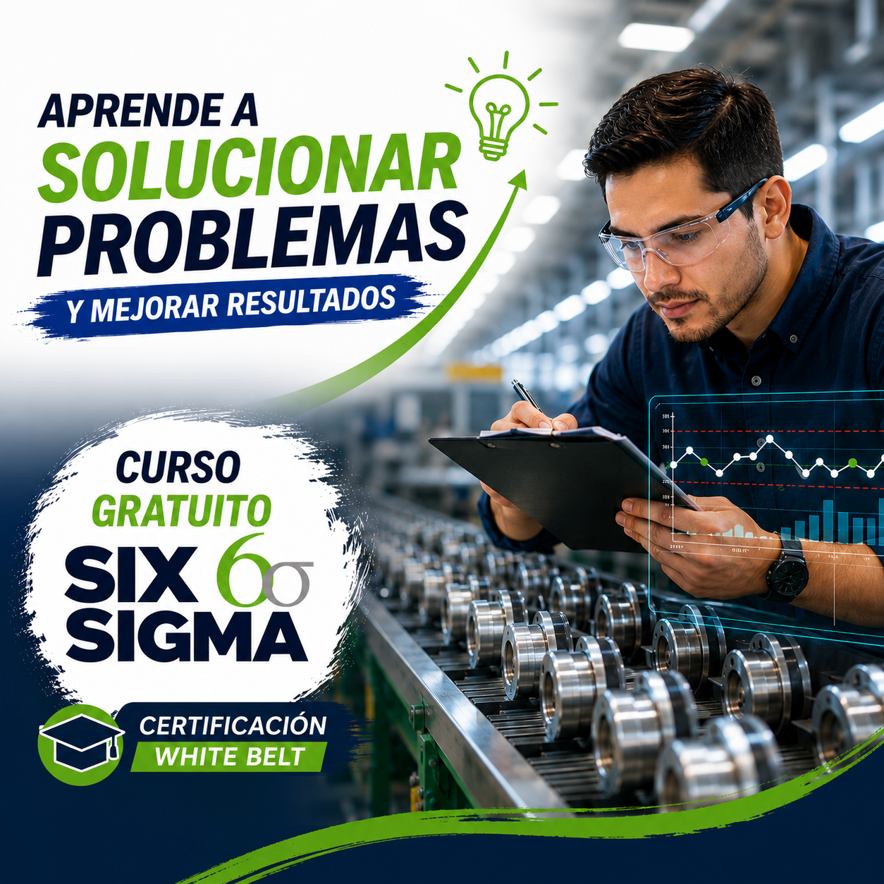 Más Productividad Facebook ad: Curso GRATIS de Six Sigma, ¡Inscríbete!