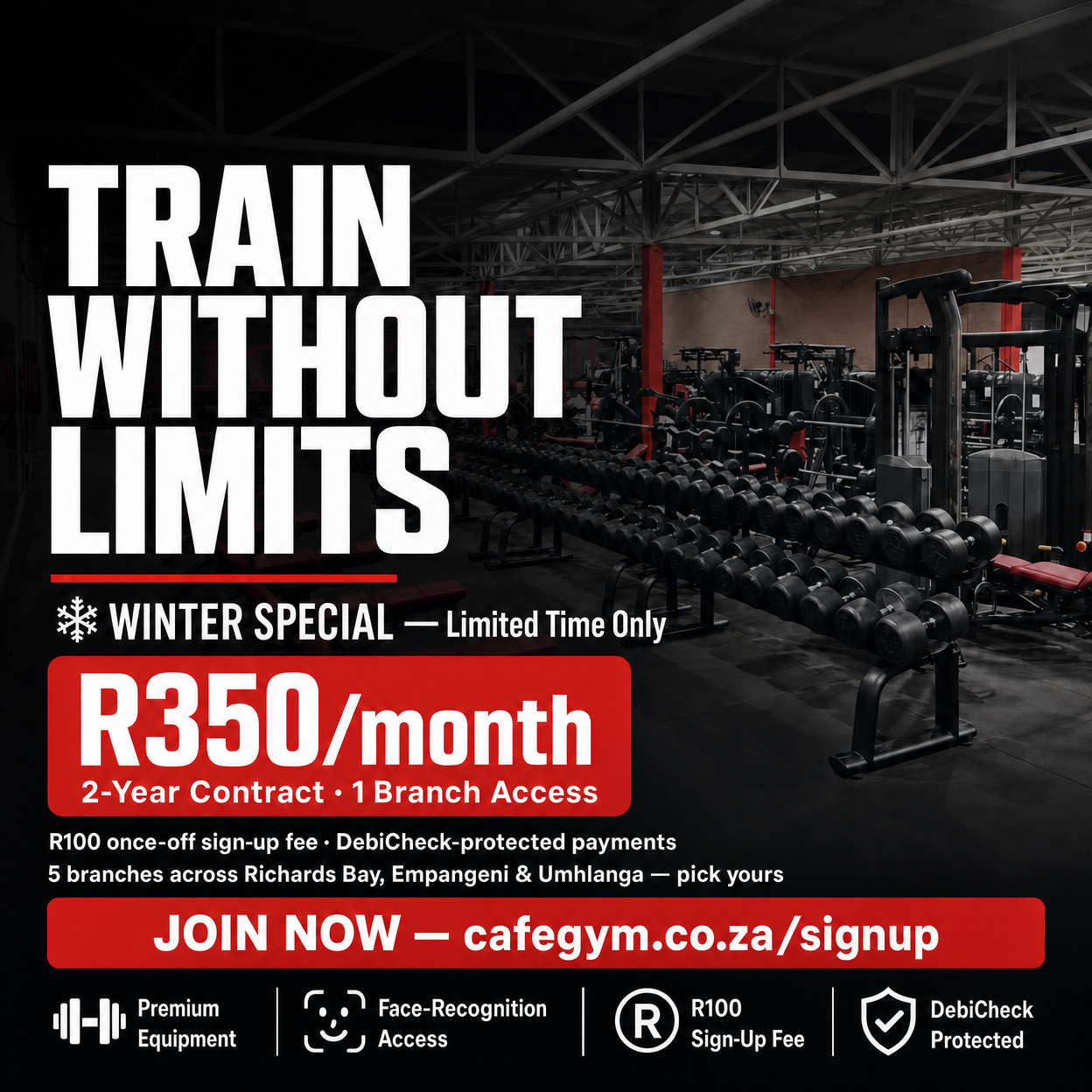 CaféGym Facebook ad: CaféGym, Premium Gym Membership