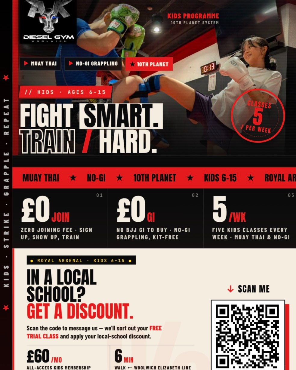Diesel Gym Woolwich Facebook ad