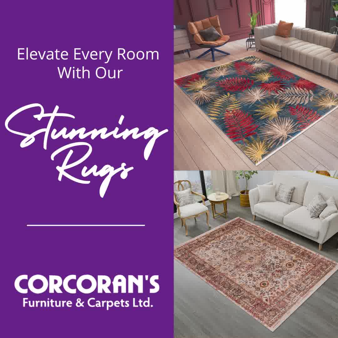 Corcorans Furniture & Carpets Facebook ad: Shop Rugs Online