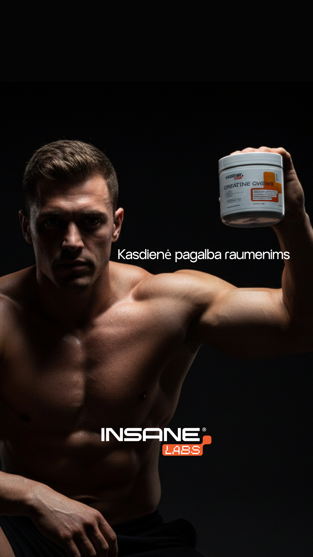 Insanefits Facebook ad: Nebėra pasiteisinimų nevartoti kreatino su -18%