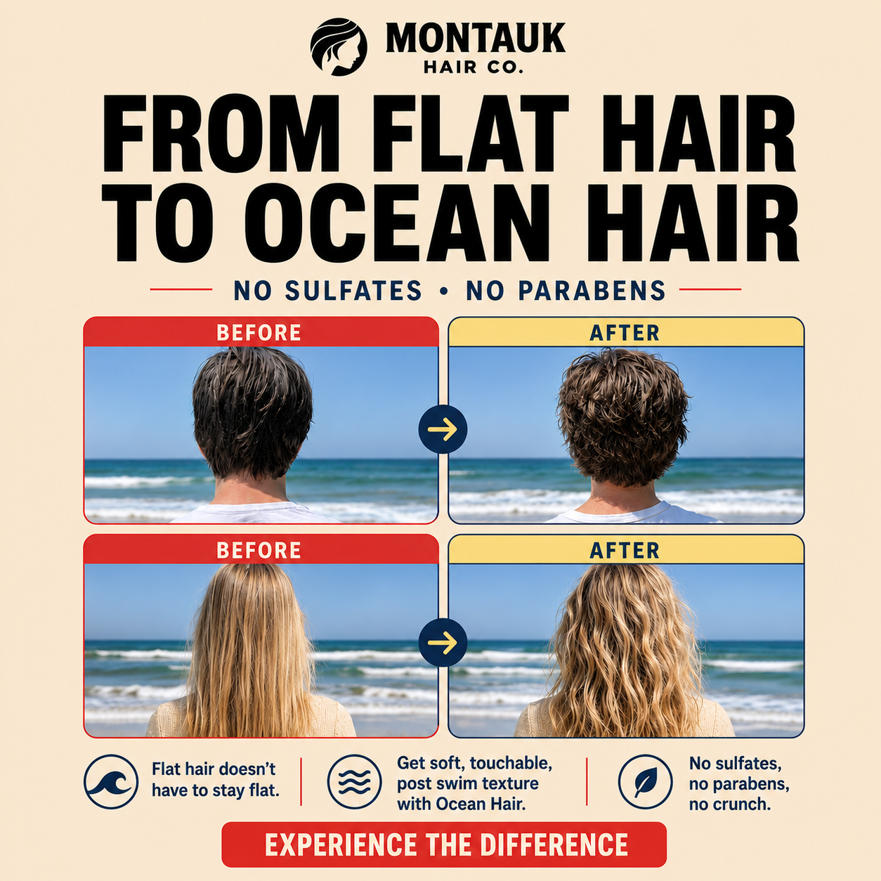 Montauk Hair Co Facebook ad from Jun 25, 2026