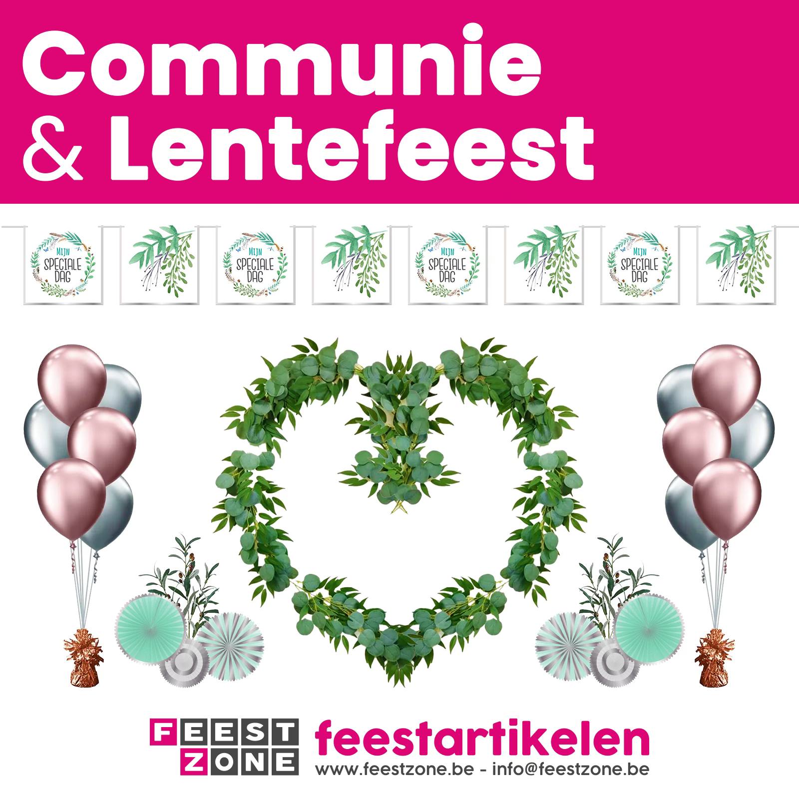feestzone.be Facebook ad: Communie & lentefeest feestartikelen