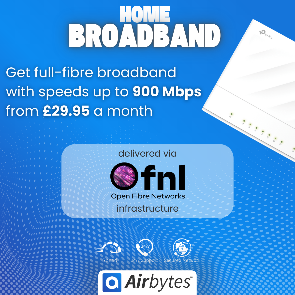 Airbytes Facebook ad: Broadband Done Properly